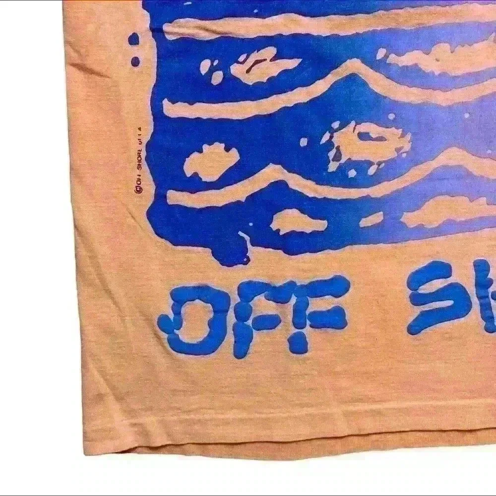 Vintage off shore double sided graphic tshirt coral & blue size XL single stitch - Picture 2 of 5